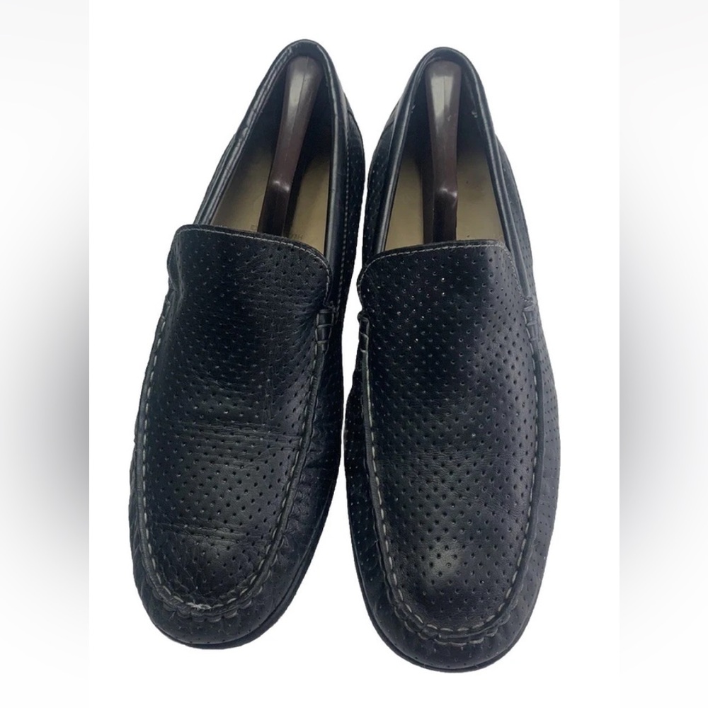 ECCO Men's 46/US 12 Extra width Black Perforated Leather Moccasin Driving‎ Shoes